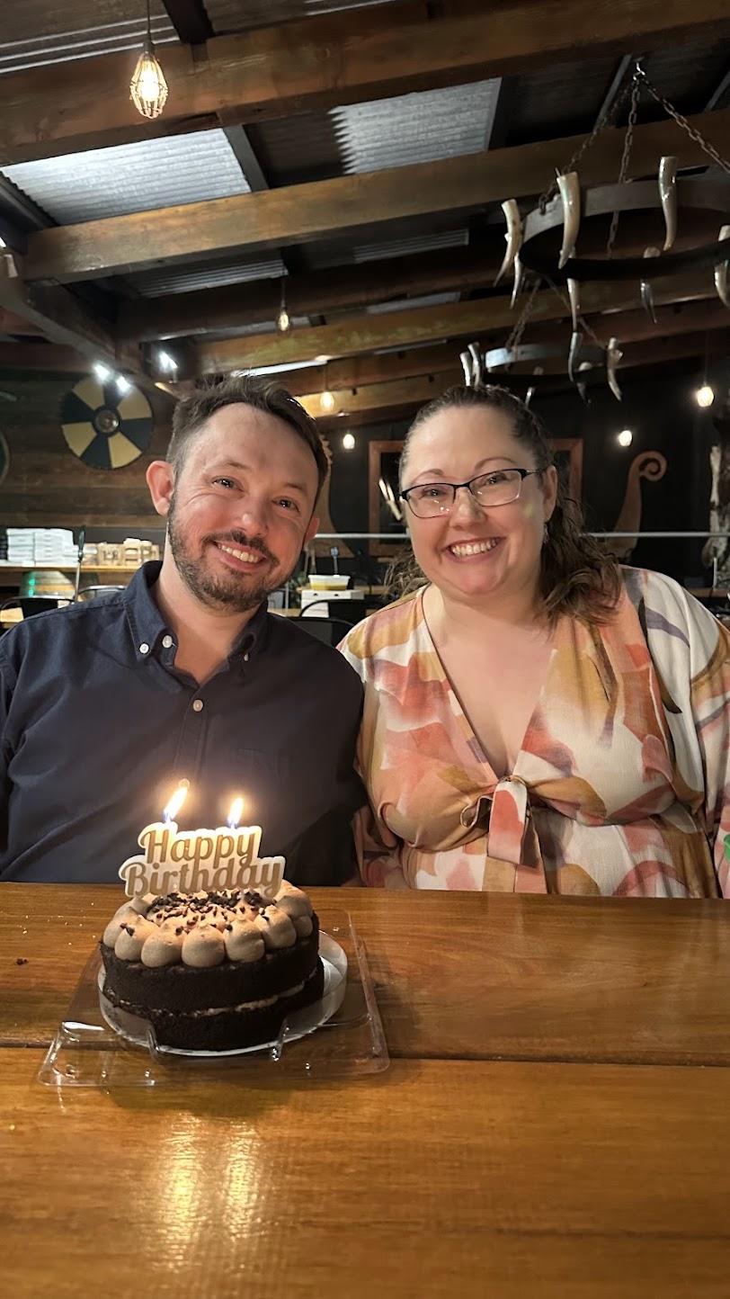 Tyler and Belinda smiling together